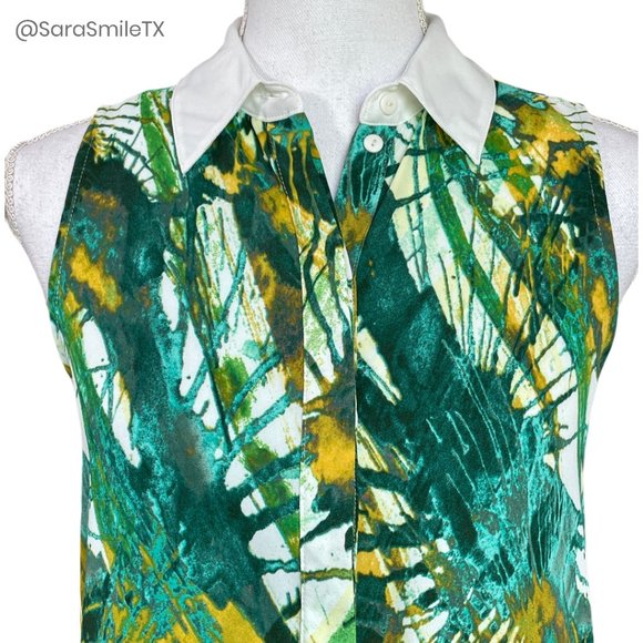 MOSSIMO Abstract Print Sleeveless Button Down Top - Picture 9 of 11